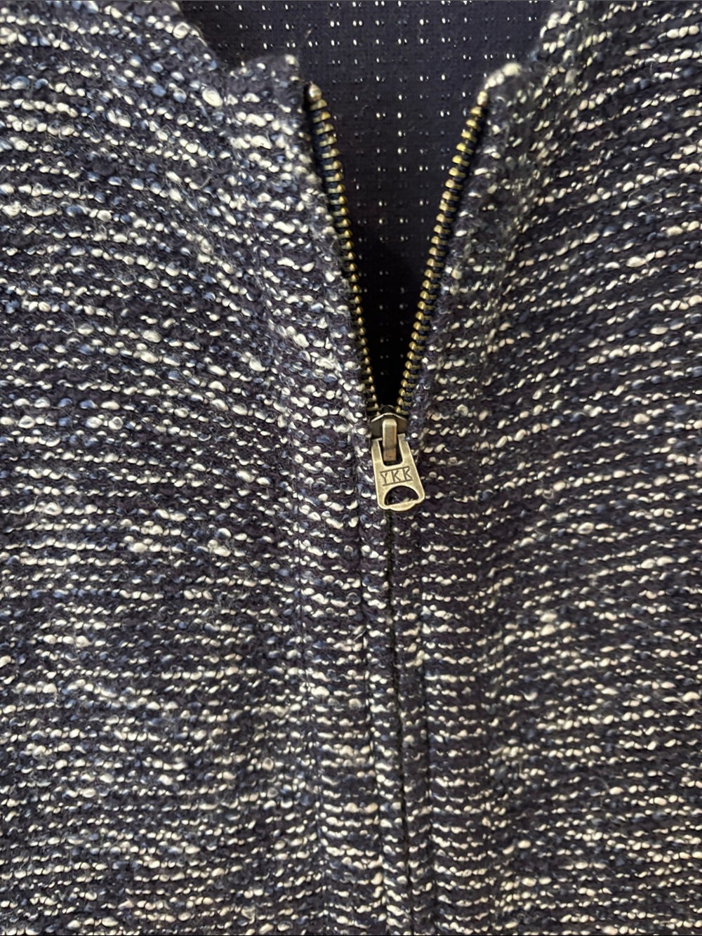 J. Crew Navy and Light Cream Zip Peplum Cardigan - Picture 3 of 5